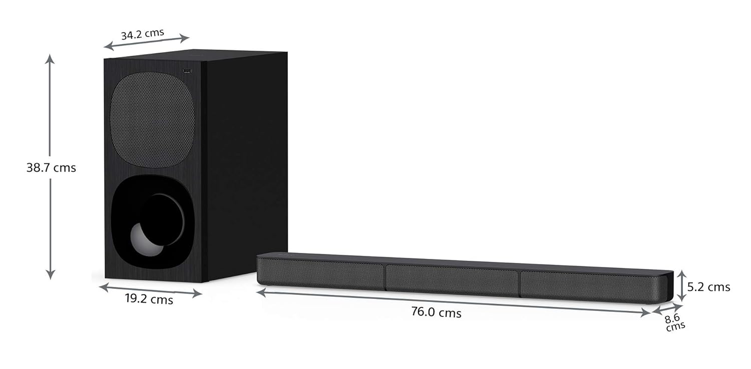 Sony HT-S20R Real 5.1ch Dolby Digital Soundbar for TV with subwoofer and Compact Rear Speakers, 5.1ch Home Theatre System (400W,Bluetooth & USB Connectivity, HDMI & Optical connectivity) - Image 3