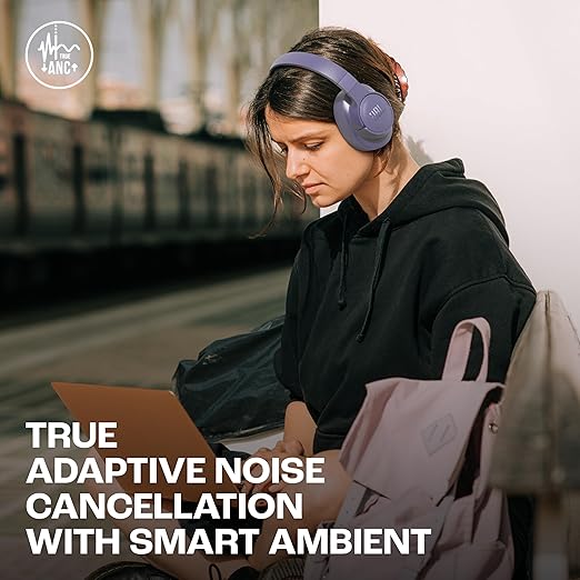 JBL Tune 770NC Wireless Over Ear ANC Headphones with Mic, Upto 70 Hrs Playtime, Speedcharge, Google Fast Pair, Dual Pairing, BT 5.3 LE Audio, Customize on Headphones App (Purple) - Image 3