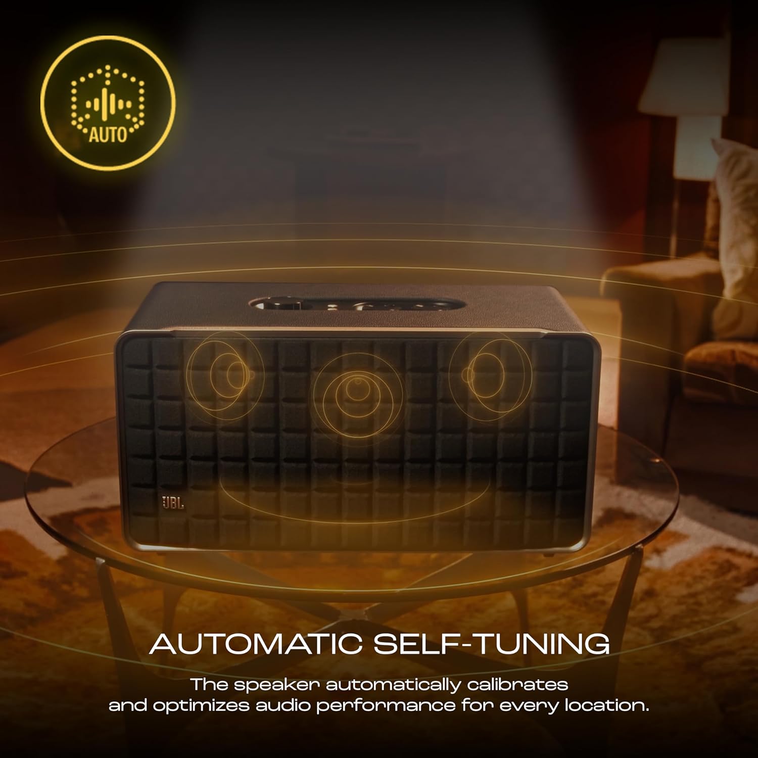 JBL Authentics 500, Dolby Atmos Smart Home Speaker Built-in WiFi and Music Streaming, Voice Assist and Bluetooth Connectivity, Automatic Calibration, Compatible with Google Home & Alexa, Retro Design - Image 3