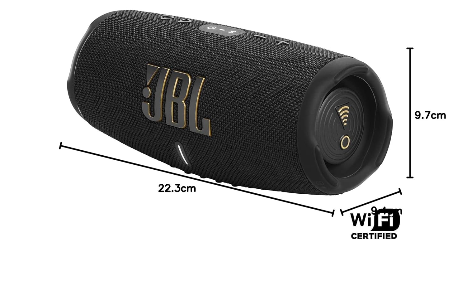 JBL Charge 5 Wi-Fi, Wireless Portable Bluetooth Speaker, Original Pro Sound, 20 Hours Playtime, Deep Bass, Built-in Powerbank, Wi-Fi with AirPlay, IP67 Water & Dustproof, One App (Black) - Image 5