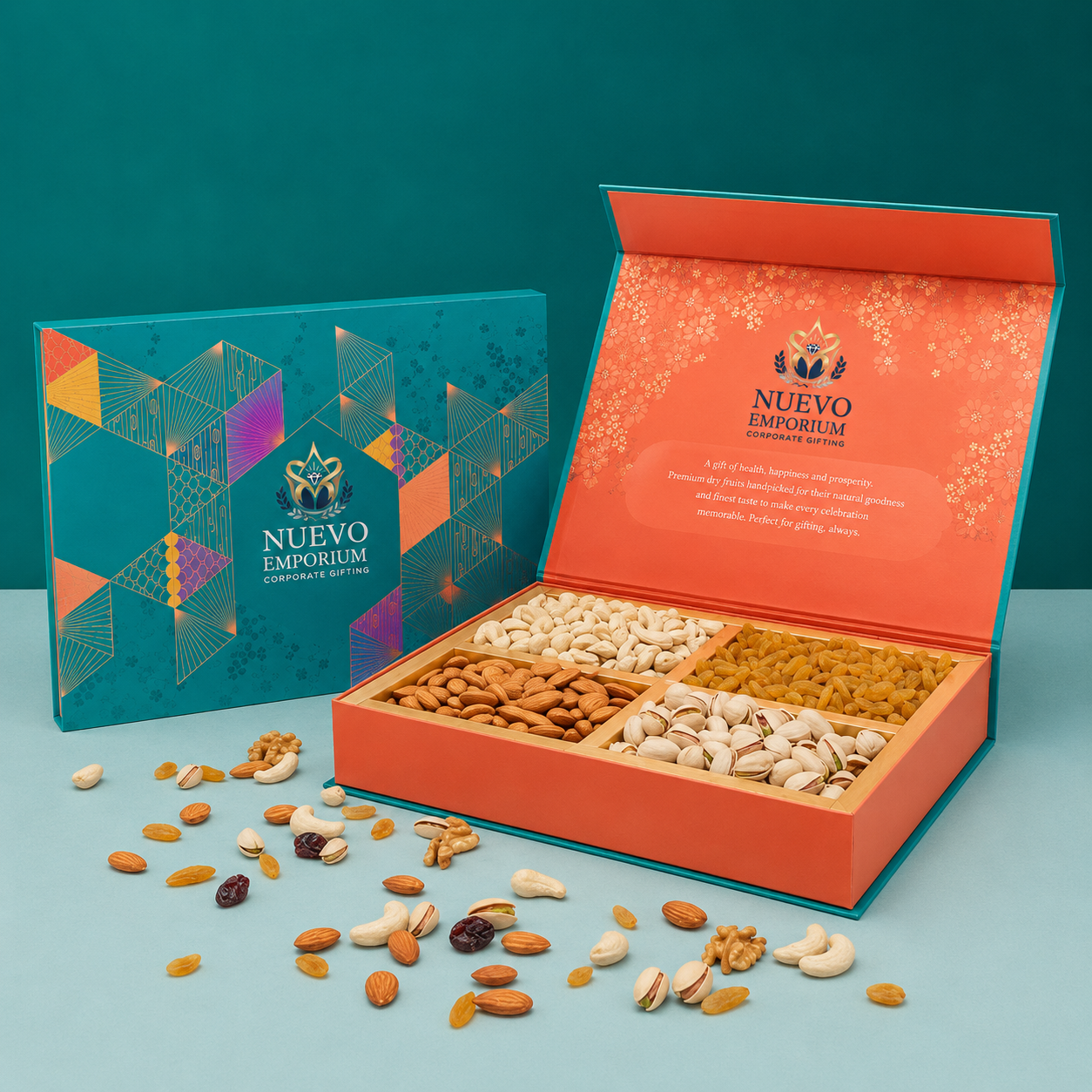 Nuevo Emporium Prism Luxe Dry Fruit Gift Box | Premium Festive Gourmet Hamper - Image 1