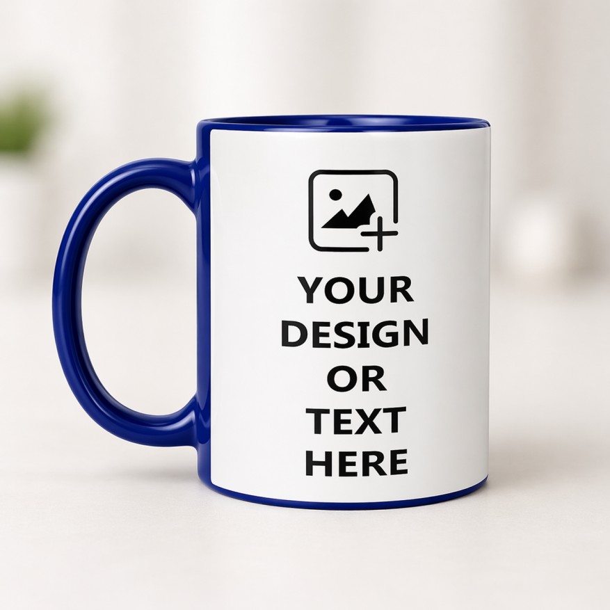 Customized 350 ML Blue Coffee Mug - Personalized Printed Ceramic Mug for Gifting - Customizable Design, Ideal for Birthdays, Anniversaries, and Special Occasions Customized 350 ML Blue Coffee Mug - Personalized Printed Ceramic Mug for Gifting - Customizable Design, Ideal for Birthdays, Anniversaries, and Special Occasions - Image 1
