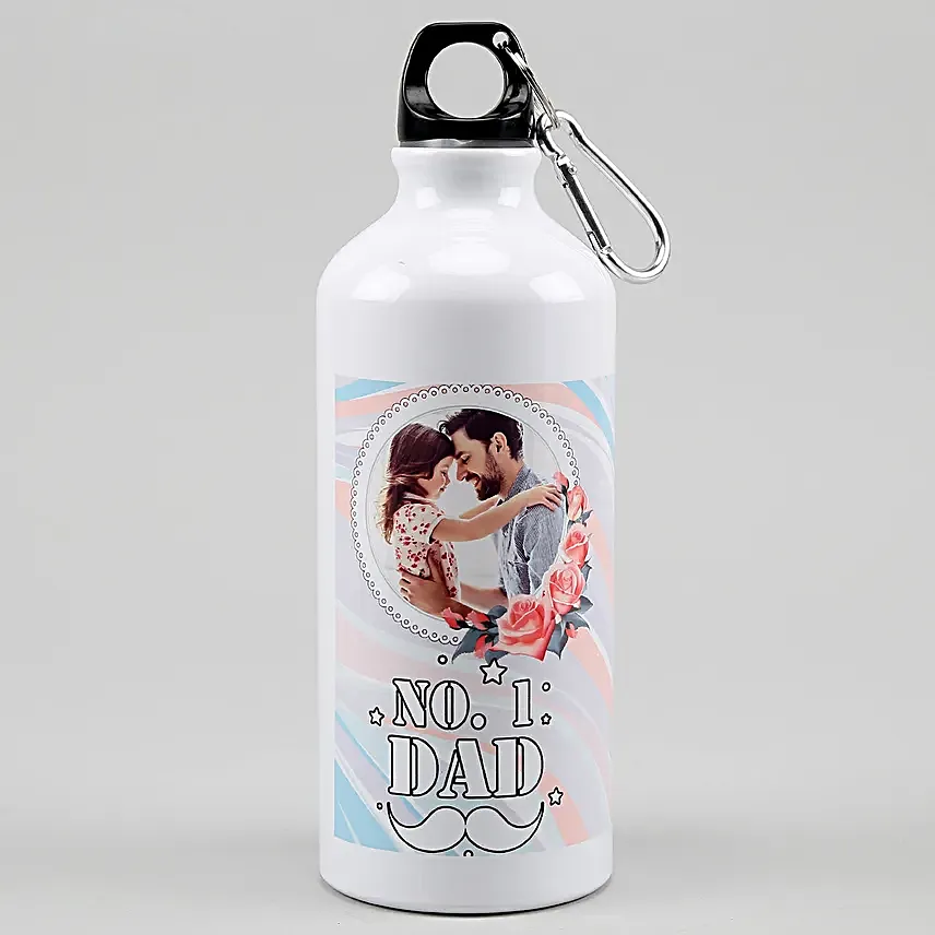 Personalised Number 1 Dad Aluminium Bottle 650 ml | Custom Photo Gift for Fathers Day Personalised Number 1 Dad Aluminium Bottle 650 ml | Custom Photo Gift for Fathers Day - Image 1