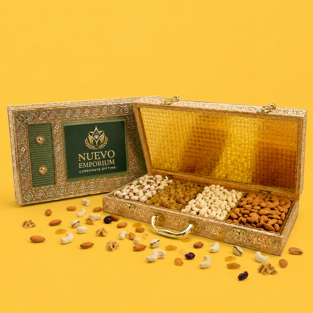 Nuevo Emporium Royal Heritage Elephant Dry Fruit Trunk | Premium Luxury Gift Hamper - Image 1