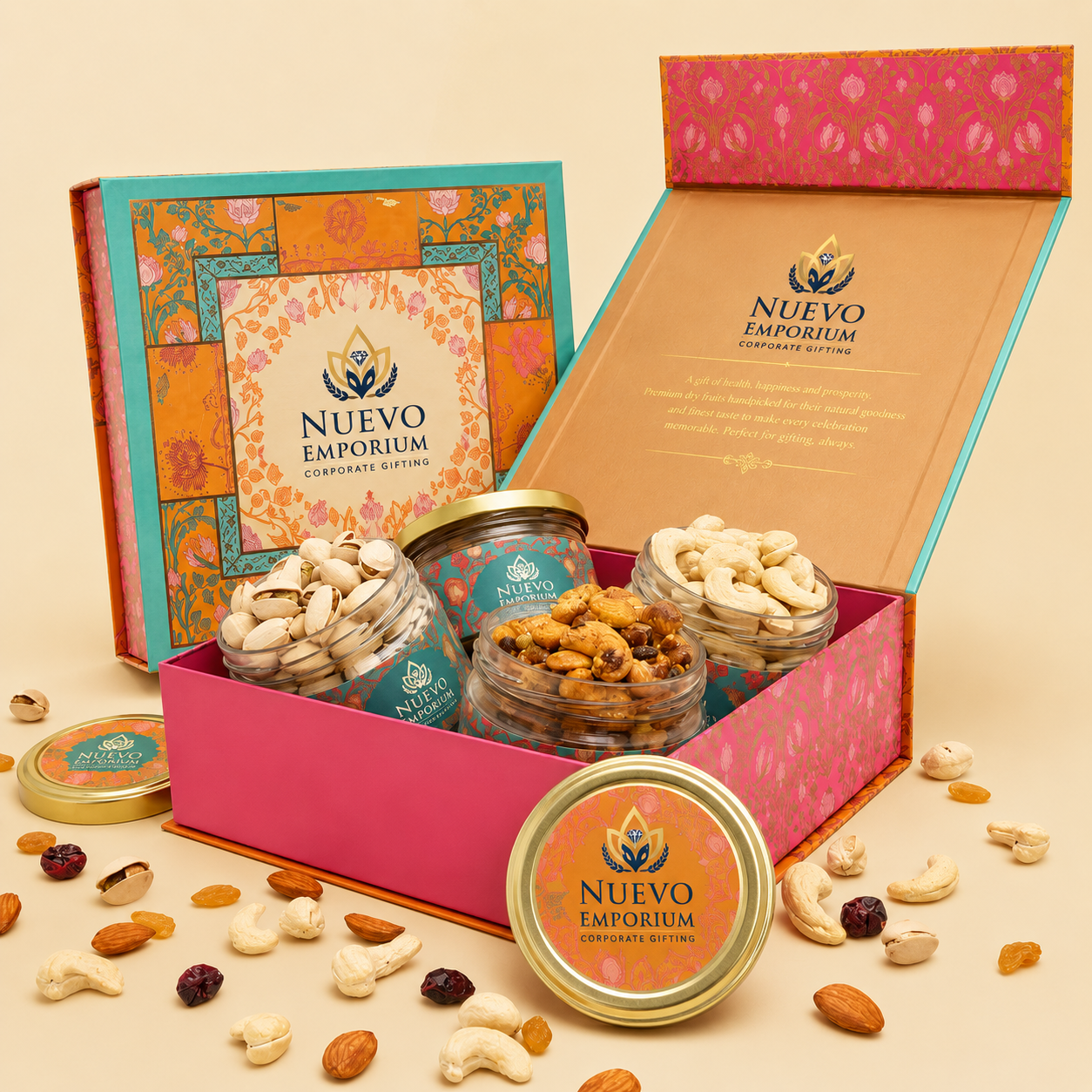 Nuevo Emporium Blossom Royale Jar Dry Fruit Hamper | Premium Luxury Gift Box - Image 1