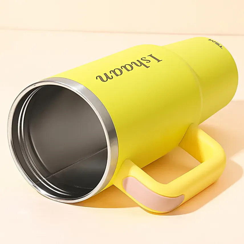 Personalised Stanley Style Yellow Tumbler 1200 ml Stainless Steel Travel Mug Personalised Stanley Style Yellow Tumbler 1200 ml Stainless Steel Travel Mug - Image 3
