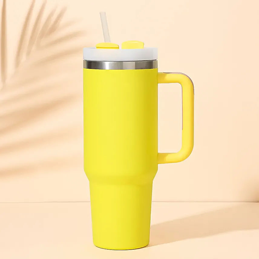 Personalised Stanley Style Yellow Tumbler 1200 ml Stainless Steel Travel Mug Personalised Stanley Style Yellow Tumbler 1200 ml Stainless Steel Travel Mug - Image 5