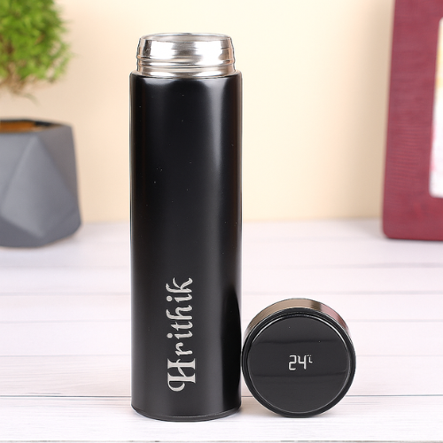 Personalised LED Temperature Stainless Steel Bottle 500 ml (Black, Double Insulated) Personalised LED Temperature Stainless Steel Bottle 500 ml (Black, Double Insulated) - Image 3