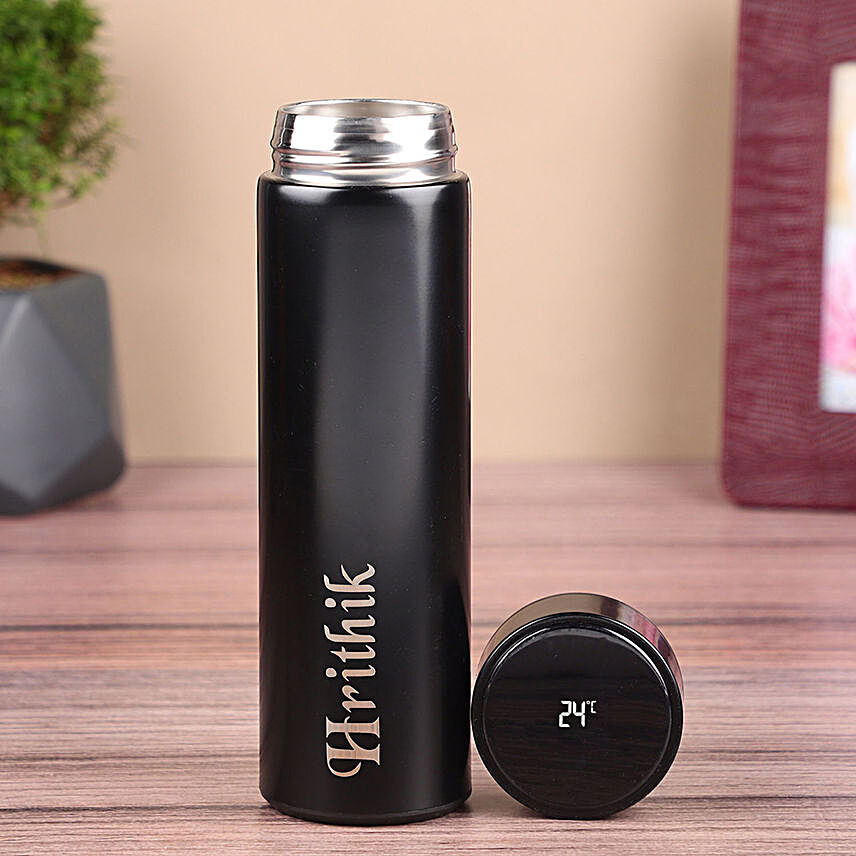 Personalised LED Temperature Stainless Steel Bottle 500 ml (Black, Double Insulated) Personalised LED Temperature Stainless Steel Bottle 500 ml (Black, Double Insulated) - Image 4