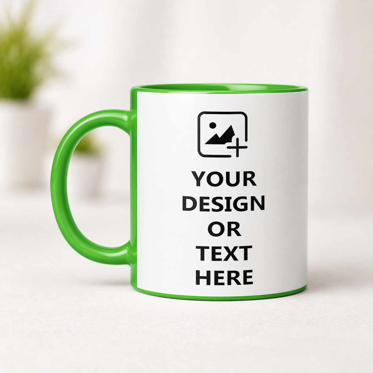 Customized 350 ML Green Coffee Mug - Personalized Printed Ceramic Mug for Gifting - Customizable Design, Ideal for Birthdays, Anniversaries, and Special Occasions - Image 1