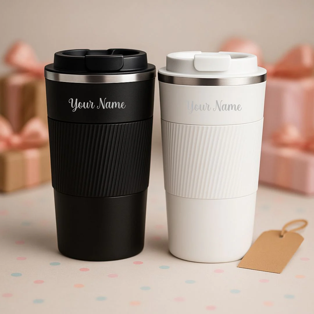 Nuevo Emporium Personalized Gift Combo (Black & White) | Coffee Tumbler Set for Him & Her - Image 1