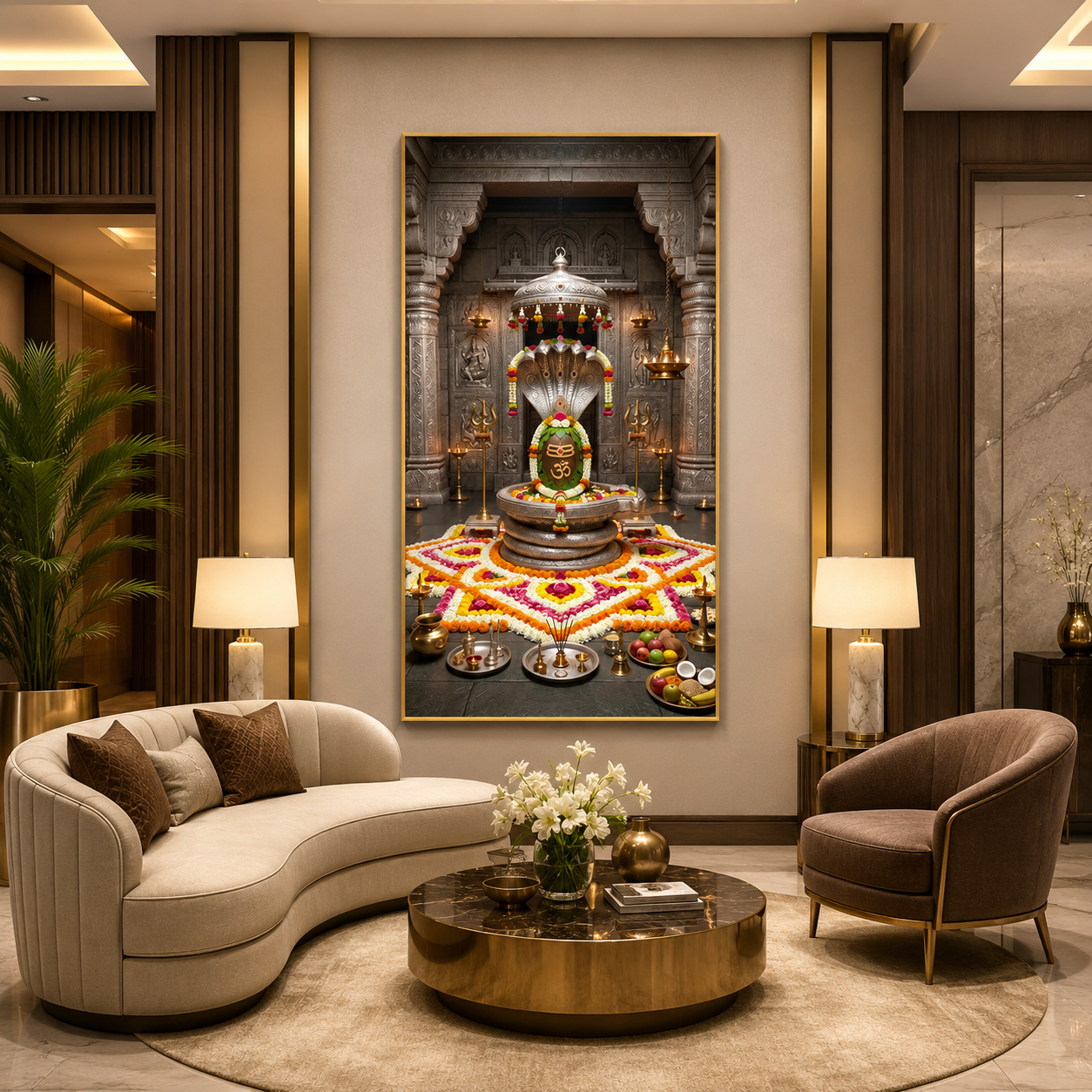 Divine Omkareshwar Jyotirlinga Glass Finish Vertical Wall Art  Classic - Image 4