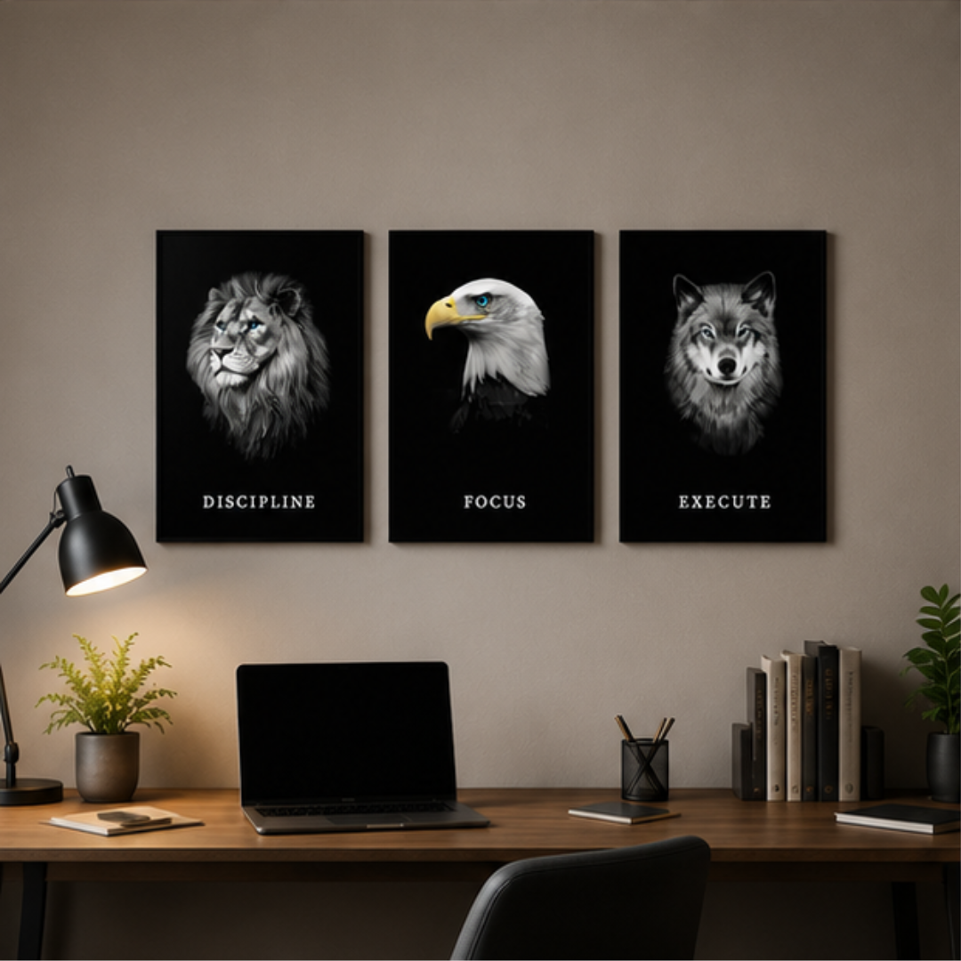 Dark Reign Trilogy Motivation Wall Décor Set by Nuevo Emporium | Compact Edition | Premium Matte Print with Lamination - Image 5