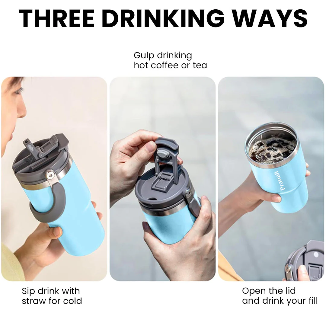 Nuevo Emporium Personalized Travel Sipper Tumbler (Blue) | Stainless Steel Insulated Bottle - Image 5