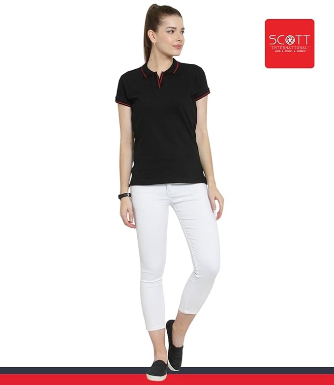 Scott International Women's Regular Fit 100% Pure Organic Cotton Polo T-Shirt | Womens Polo Collar Neck T-Shirt | Cotton Plain Polo Neck Half Sleeve T-Shirt | Tshirts for Women - B012GD78M6 - Image 2