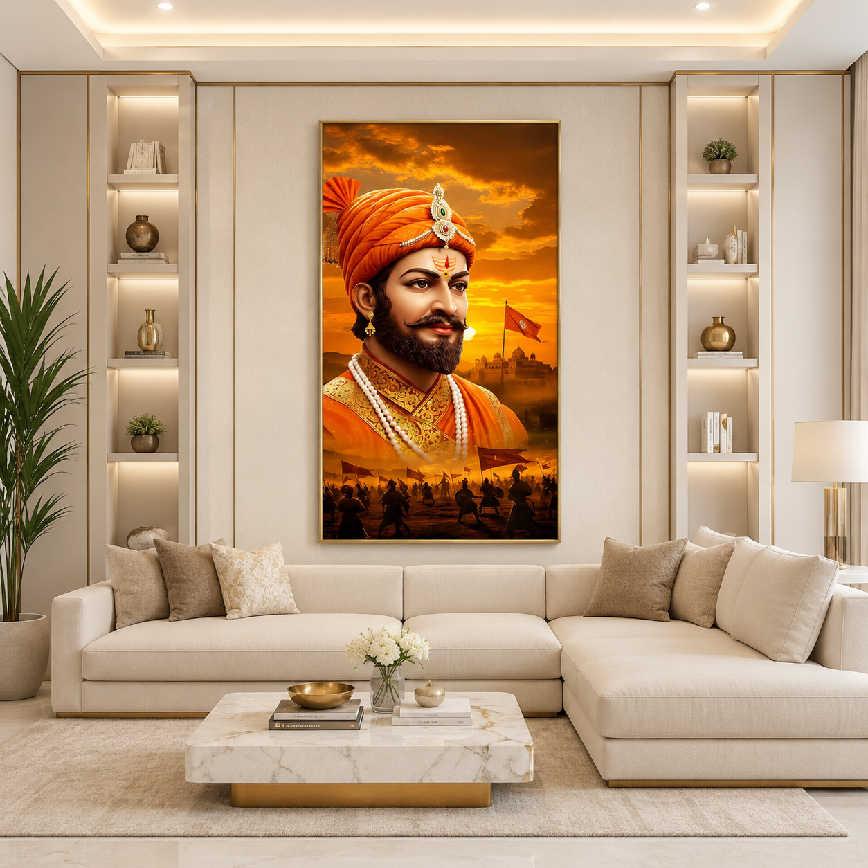 Shivaji Maharaj Rajmudra Glory Glass Finish Vertical Wall Art  Classic - Image 3
