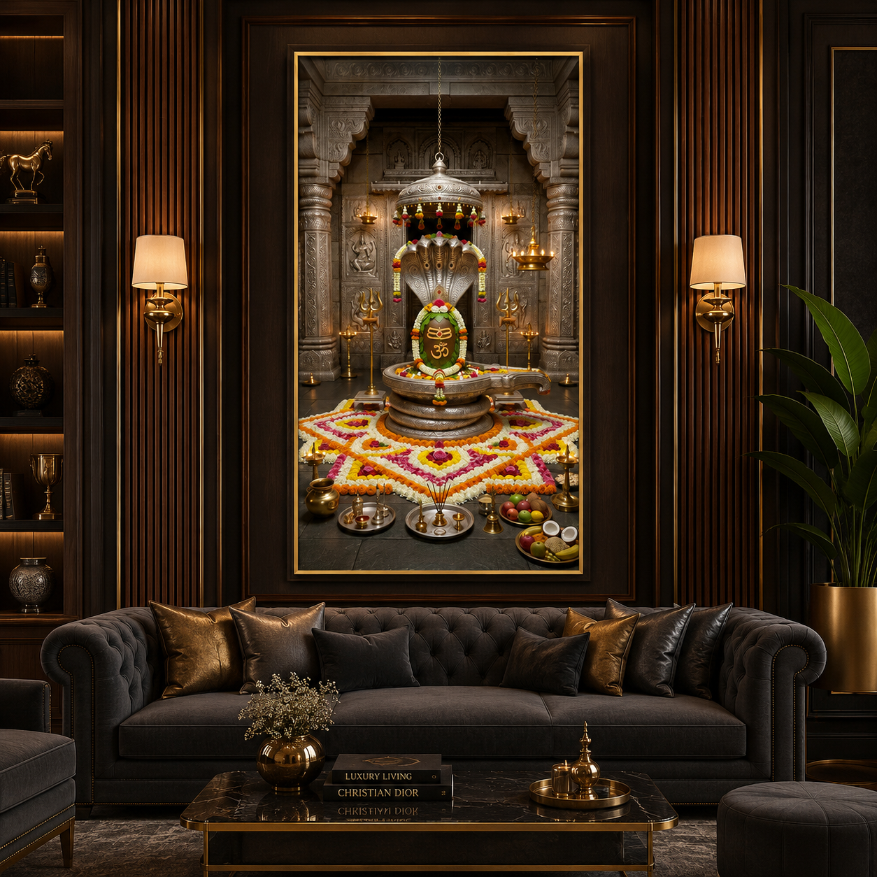 Divine Omkareshwar Jyotirlinga Glass Finish Vertical Wall Art  Classic - Image 5