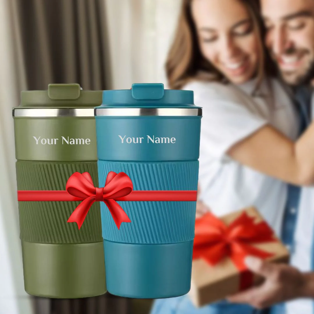 Nuevo Emporium Personalized Gift Combo (Green & Blue) | Coffee Tumbler Set for Him & Her - Image 2