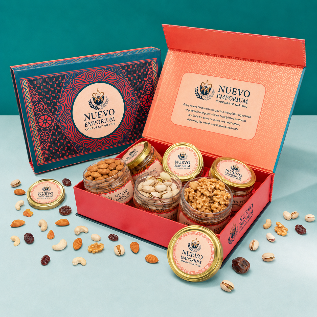 Nuevo Emporium Royal Dry Fruit Celebration Box | Premium Luxury Gift Hamper Nuevo Emporium Royal Dry Fruit Celebration Box | Premium Luxury Gift Hamper - Image 5
