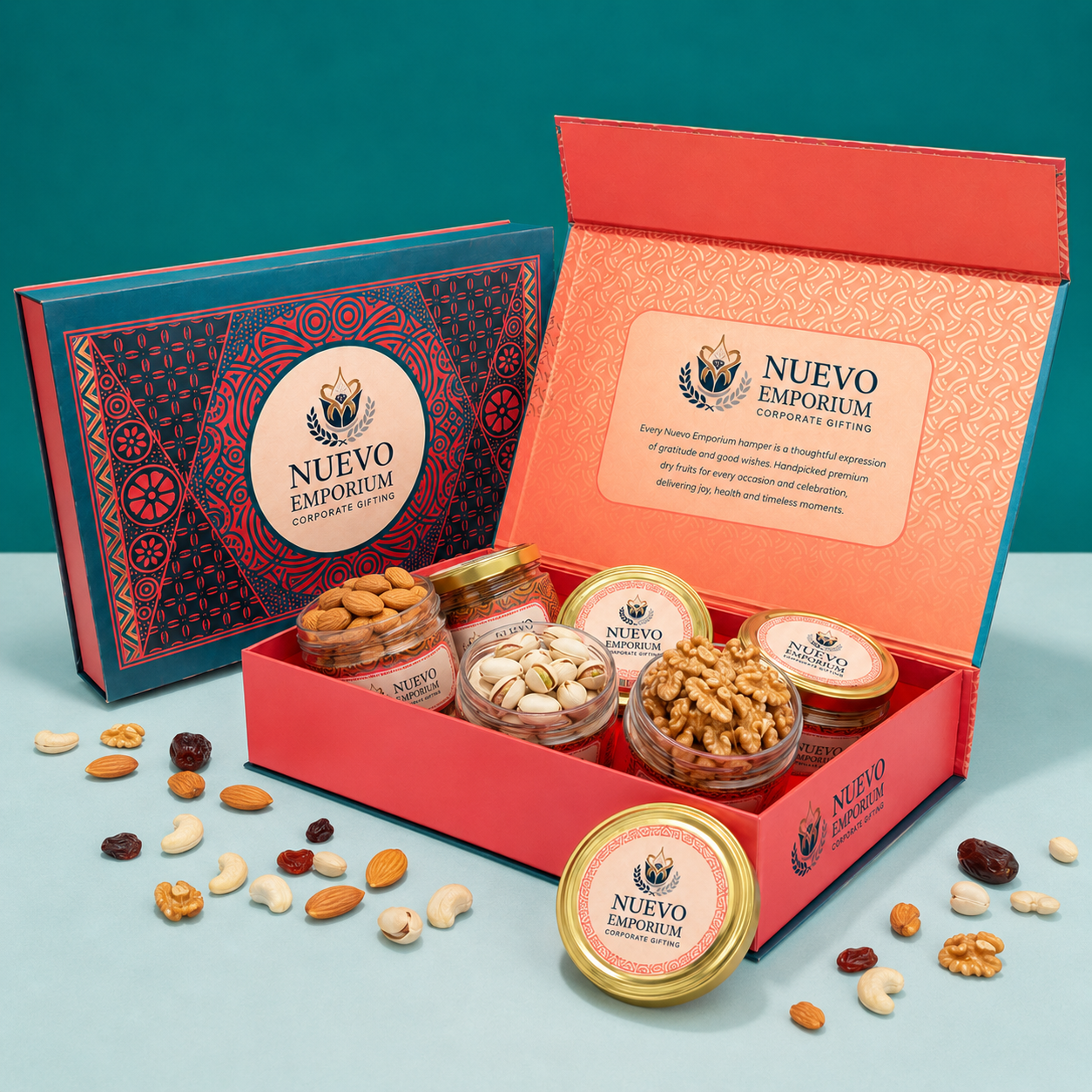 Nuevo Emporium Royal Dry Fruit Celebration Box | Premium Luxury Gift Hamper Nuevo Emporium Royal Dry Fruit Celebration Box | Premium Luxury Gift Hamper - Image 3