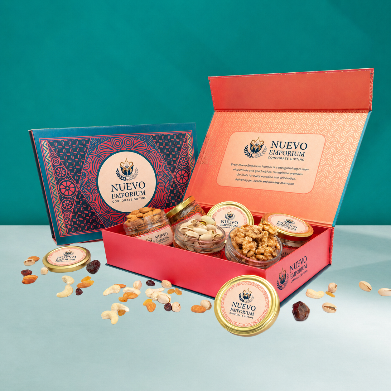 Nuevo Emporium Royal Dry Fruit Celebration Box | Premium Luxury Gift Hamper Nuevo Emporium Royal Dry Fruit Celebration Box | Premium Luxury Gift Hamper - Image 6