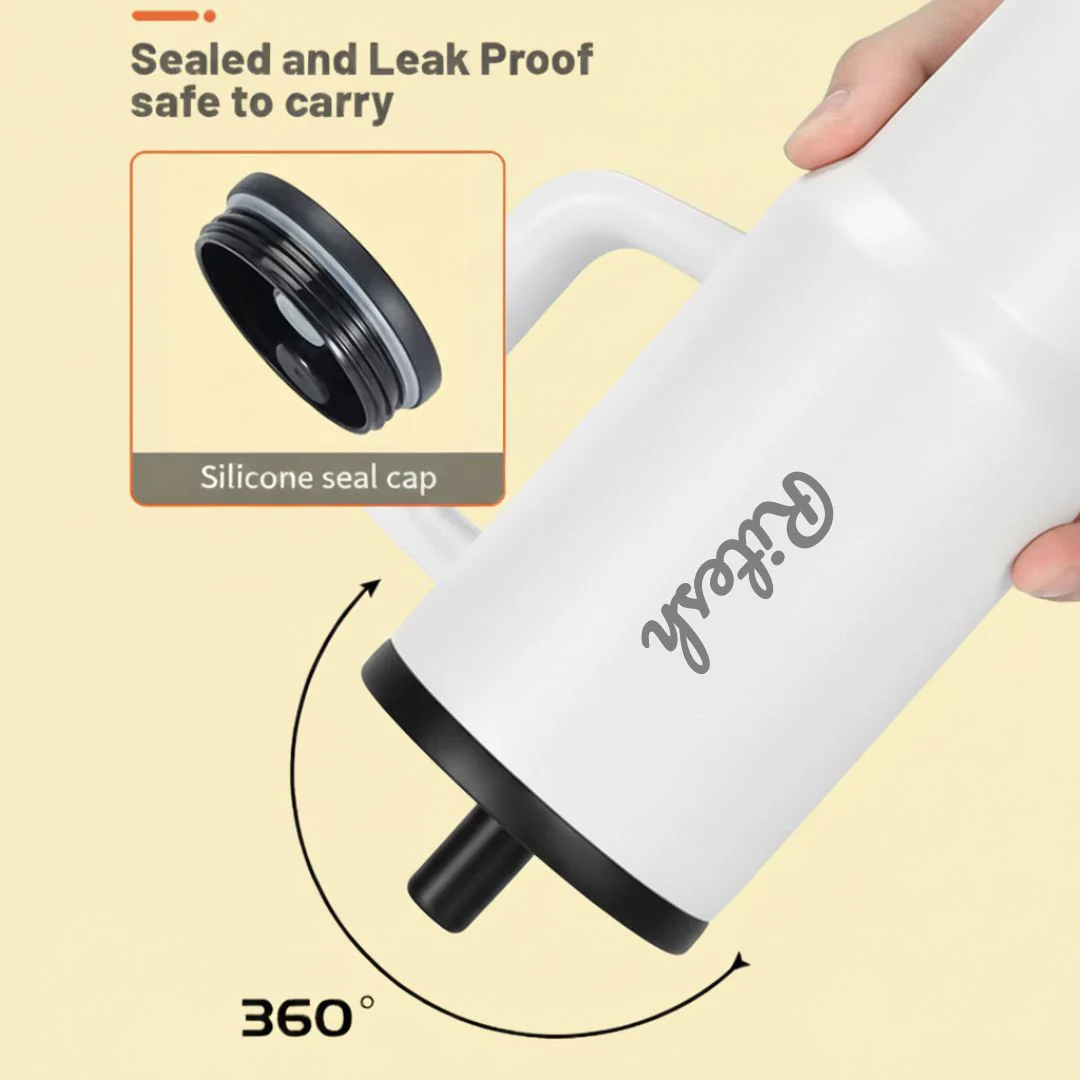 Nuevo Emporium Personalized Gift Set (White) | 710ml Stainless Steel Handle Tumbler with Silk Chocolate Combo - Image 4