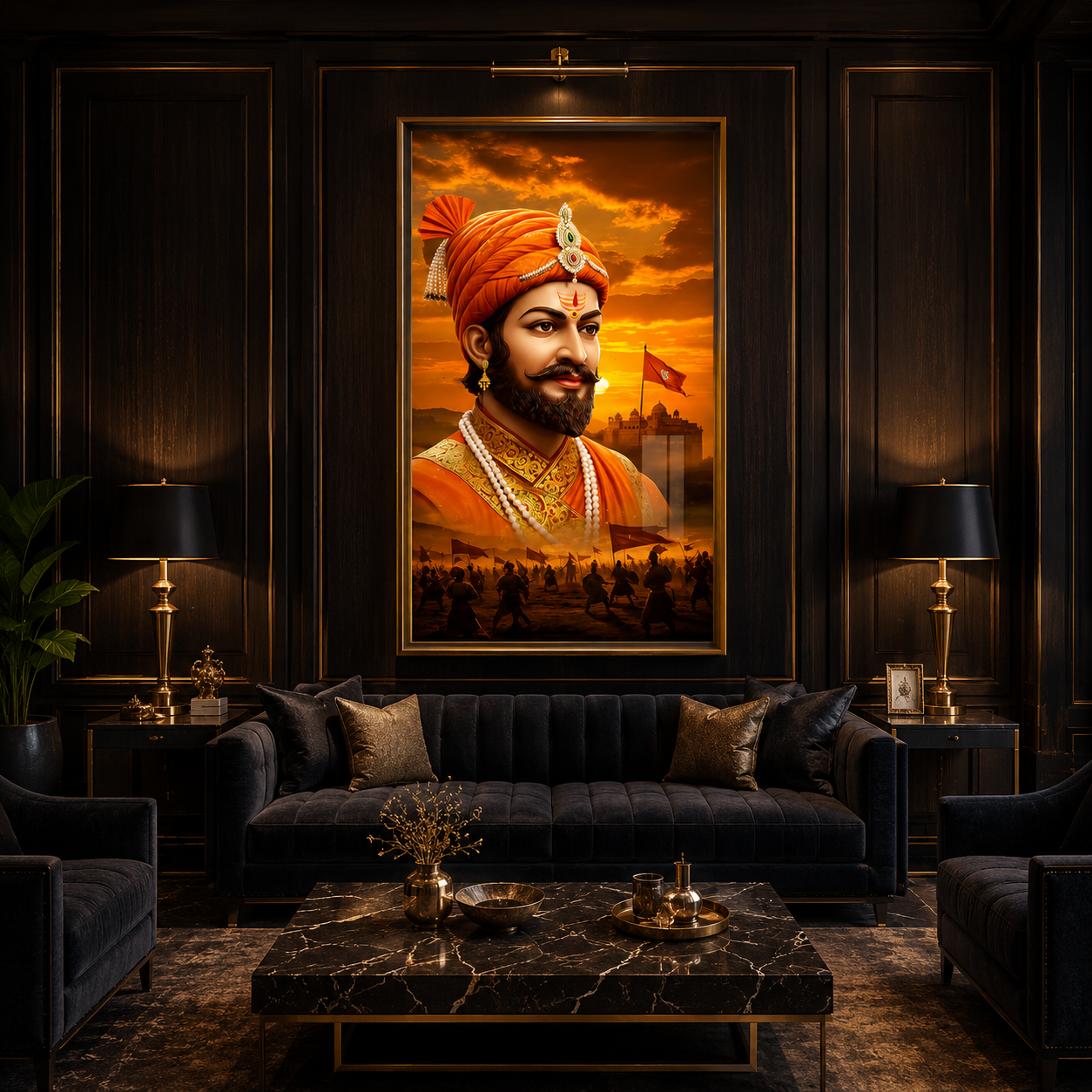 Shivaji Maharaj Rajmudra Glory Glass Finish Vertical Wall Art  Classic - Image 4