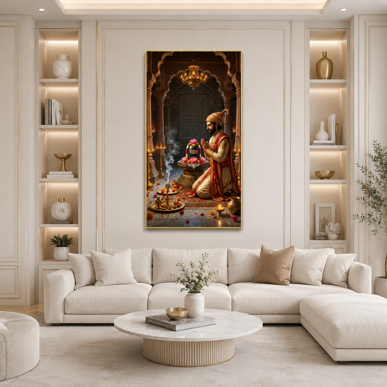 Chhatrapati Shivaji Maharaj Shiva Bhakti Glass Finish Vertical Wall Art  Classic - Image 4