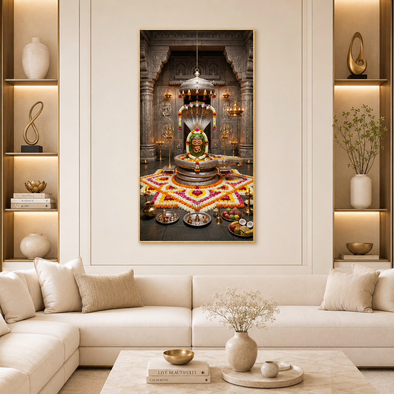 Divine Omkareshwar Jyotirlinga Glass Finish Vertical Wall Art  Classic - Image 3