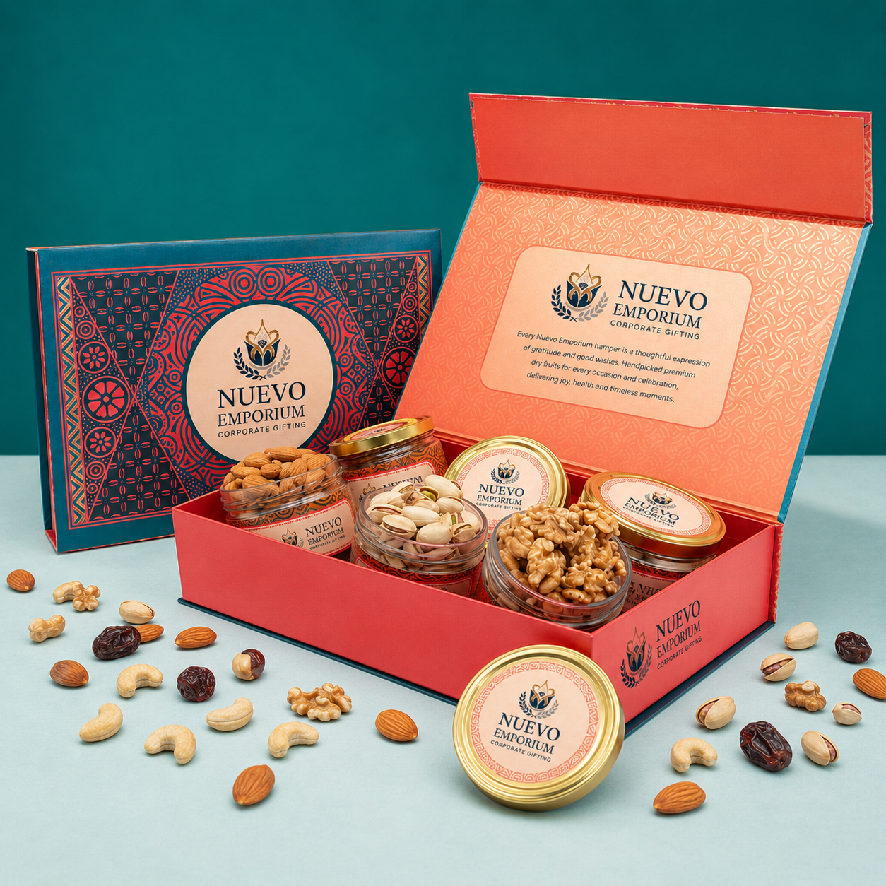 Nuevo Emporium Royal Dry Fruit Celebration Box | Premium Luxury Gift Hamper Nuevo Emporium Royal Dry Fruit Celebration Box | Premium Luxury Gift Hamper - Image 4