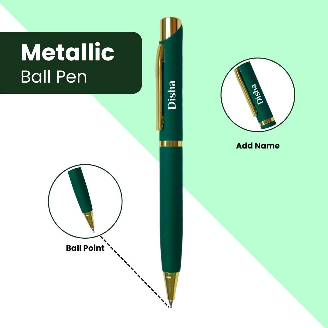 Nuevo Emporium Engraved Desk Clock & Pen Set (Green) | Personalized Premium Corporate Gift - Image 4