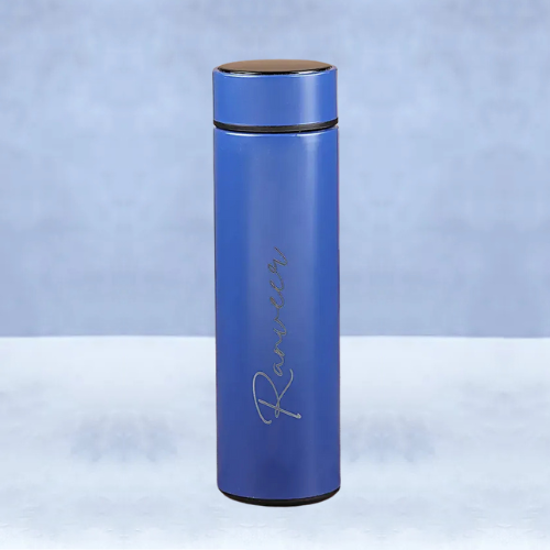 Personalised Temperature Hydration Bottle Blue | Custom Name Engraved | LED Temperature Display Personalised Temperature Hydration Bottle Blue | Custom Name Engraved | LED Temperature Display - Image 3