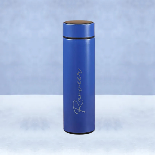 Personalised Temperature Hydration Bottle Blue | Custom Name Engraved | LED Temperature Display Personalised Temperature Hydration Bottle Blue | Custom Name Engraved | LED Temperature Display - Image 2
