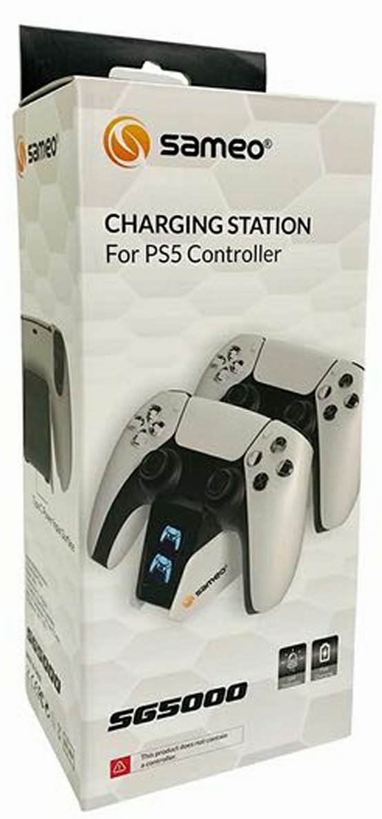 Sameo SG5000 PS5 Controller Charging Station, Compatible with Sony Dualsense Controller, Upgrade Intelligent Safety Chip Protection, LED Indicator with USB-C 2 Hours Fast Charging - Image 1