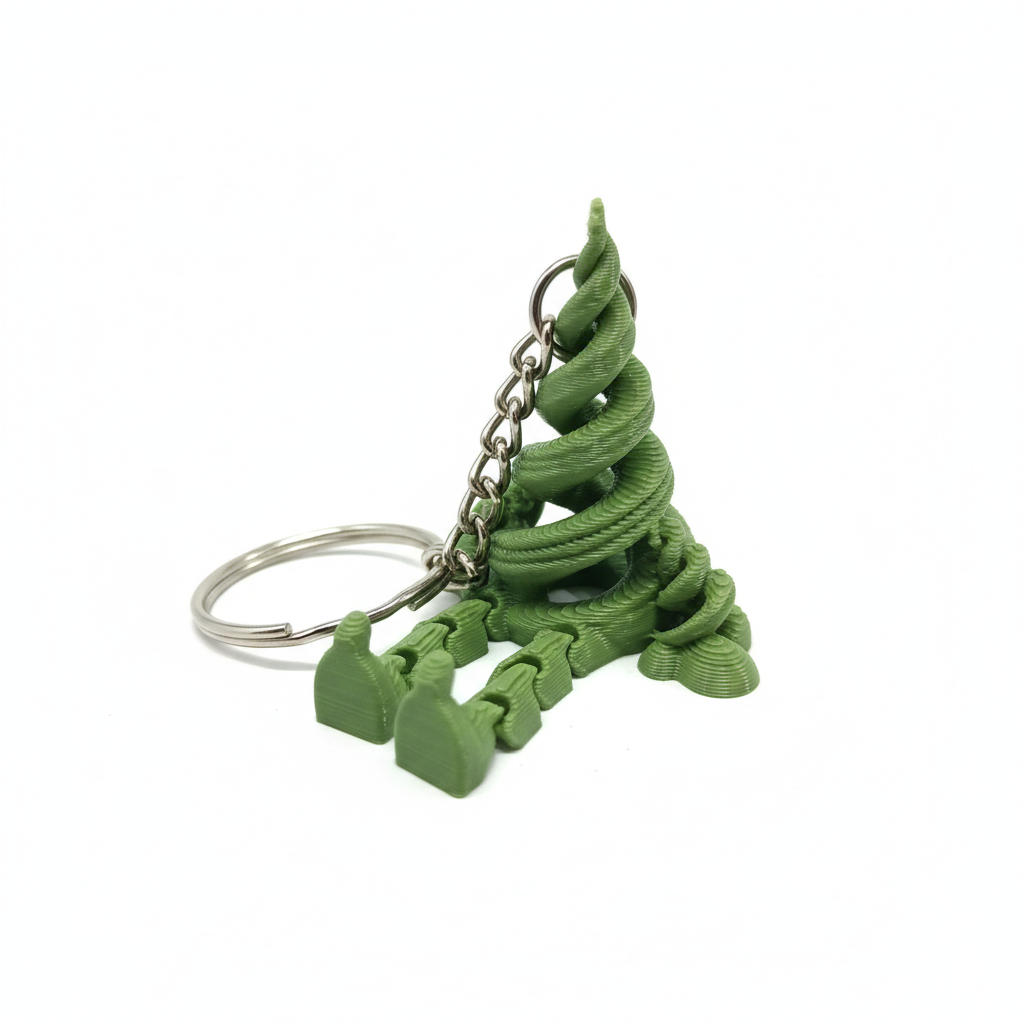 3D Printed Pine Tree Keychain - Image 1