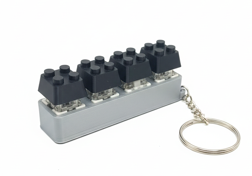 3D Printed Mechanical Keyboard "Clicky" Fidget Keychain Black - Image 1