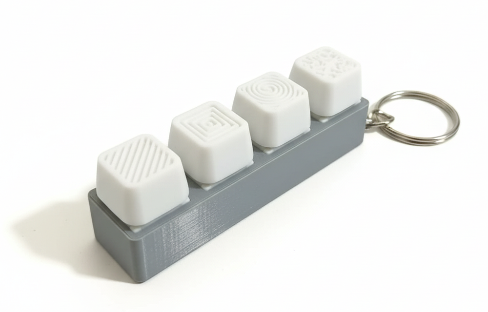 3D Printed Mechanical Keyboard "Clicky" Fidget Keychain White - Image 1