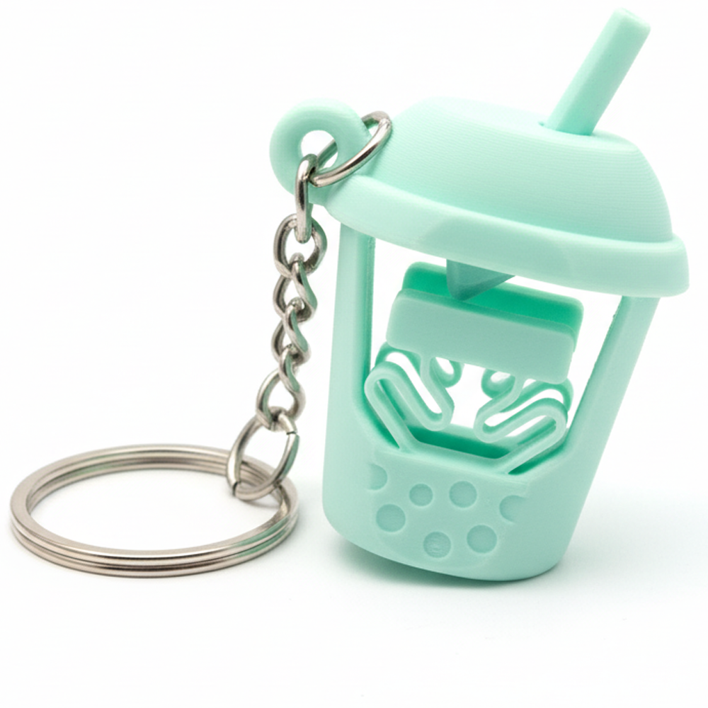 3D Printed Boba Tea Fidget Keychain - Image 1