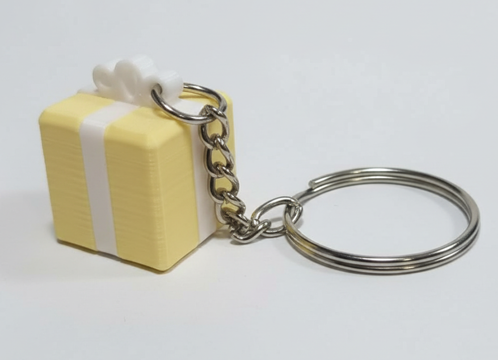 3D Printed Novelty Keychain Yellow - Image 1