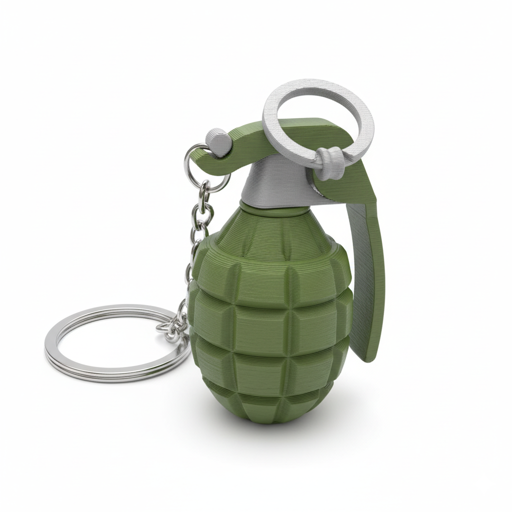 3D Printed Grenade Keychain - Image 2