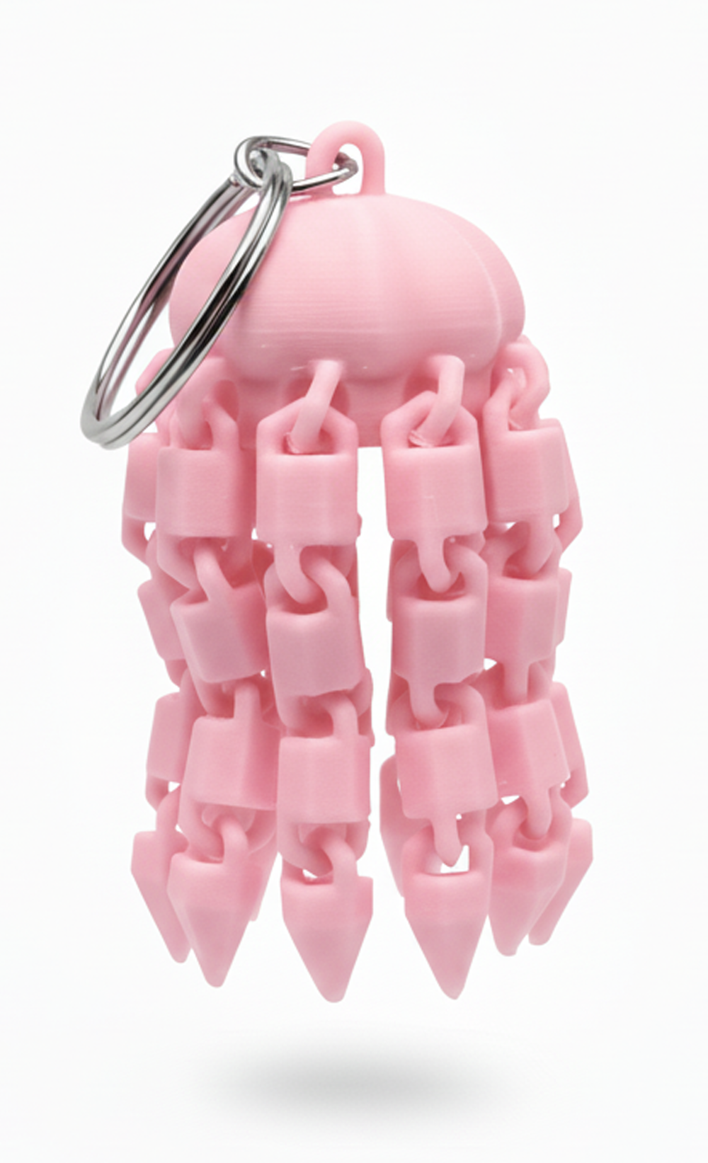 3D-Printed Flexi Jellyfish Keychain Baby Pink - Image 1