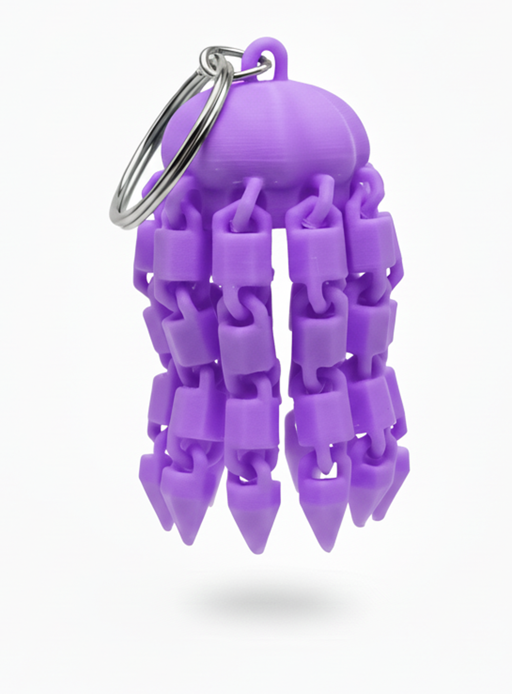 3D-Printed Flexi Jellyfish Keychain Violet - Image 1