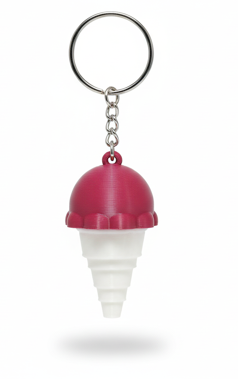 3D Printed Ice Cream Cone Collapsible Keychain. - Image 1