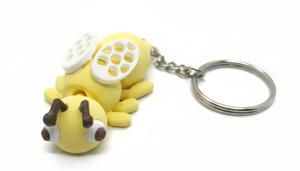 3D Printed Honey Bee Keychain - Image 1