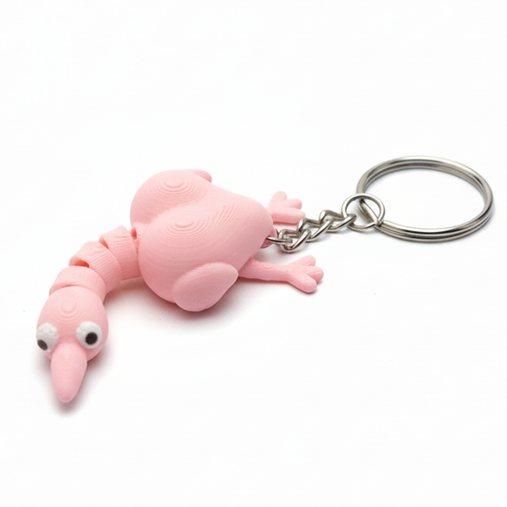 3D Printed Chicken Keychain Pink - Image 1