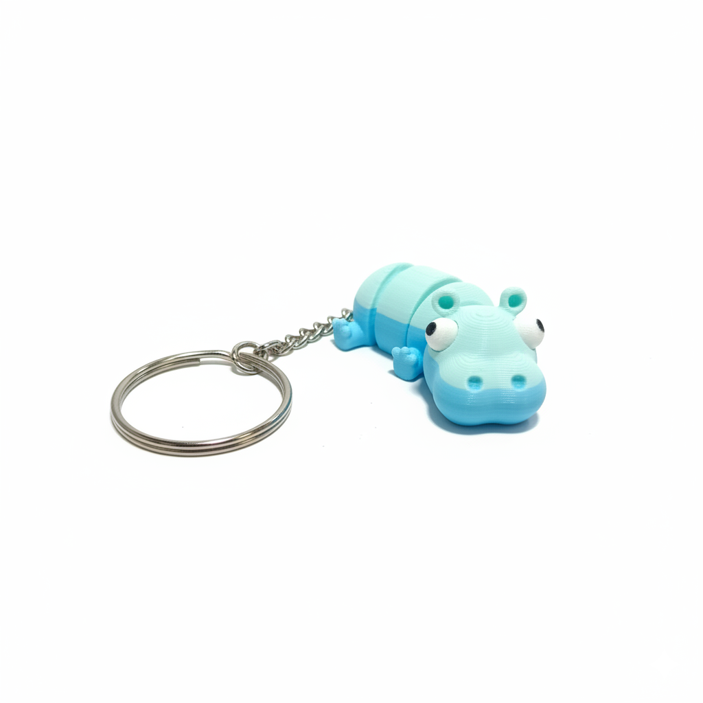 3D Printed Hippo Keychain - Image 2