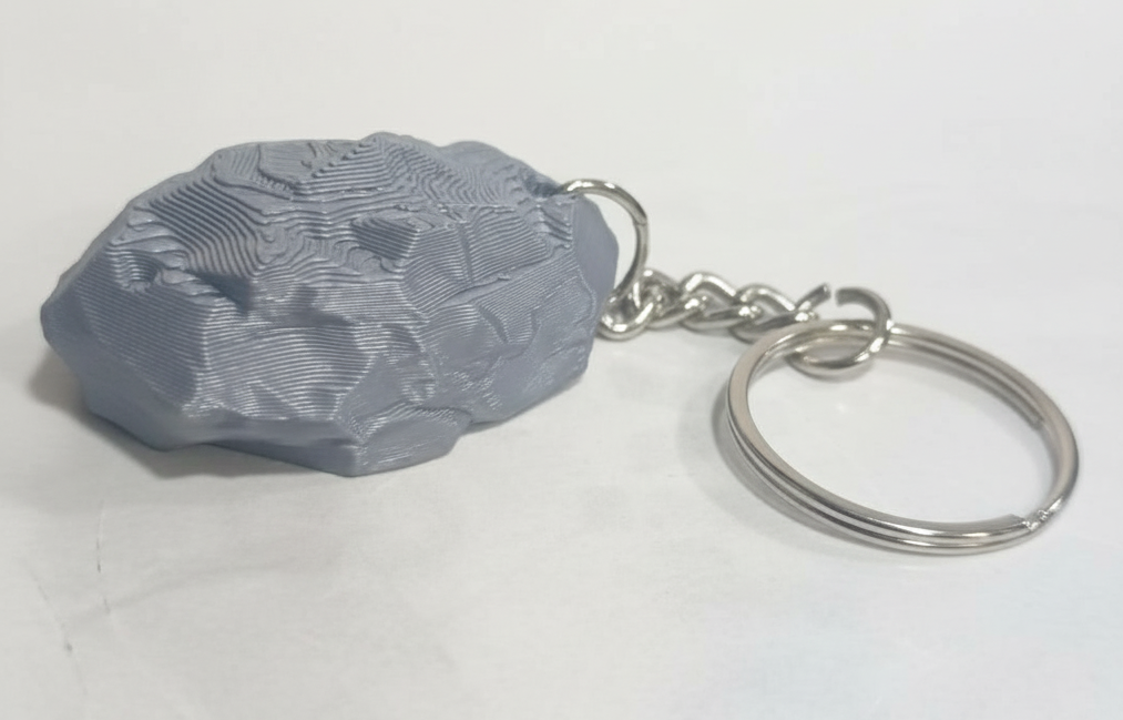 3D Printed Rugged Rock Keychain - Image 1