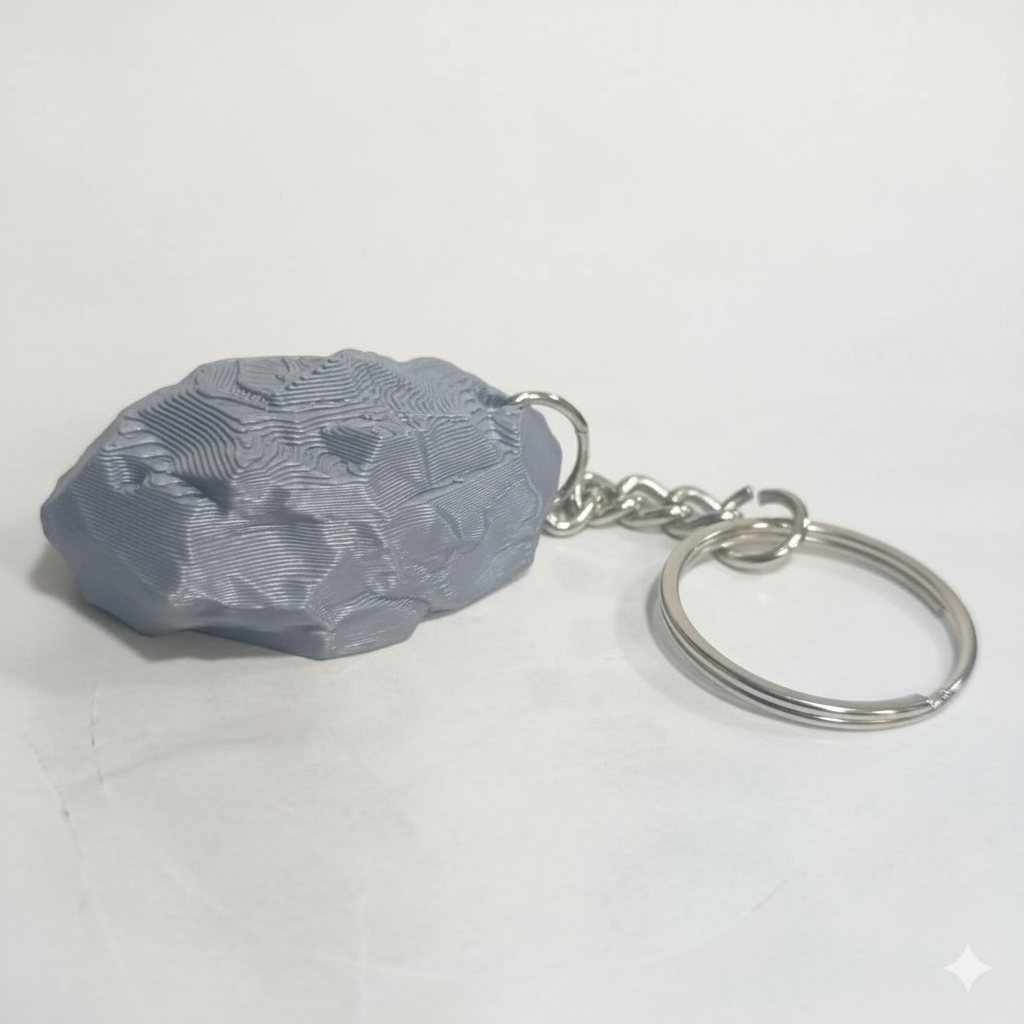 3D Printed Rugged Rock Keychain - Image 2
