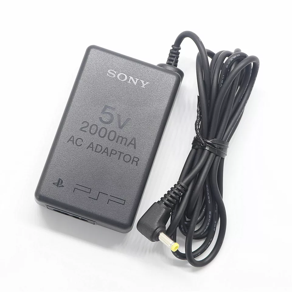Sony PSP charger 5V, Original AC Adapter Compatible with Sony PSP Game Console Models 1000, 2000, 3000 Series, Black, Unboxed ( Preowned ) - Image 1