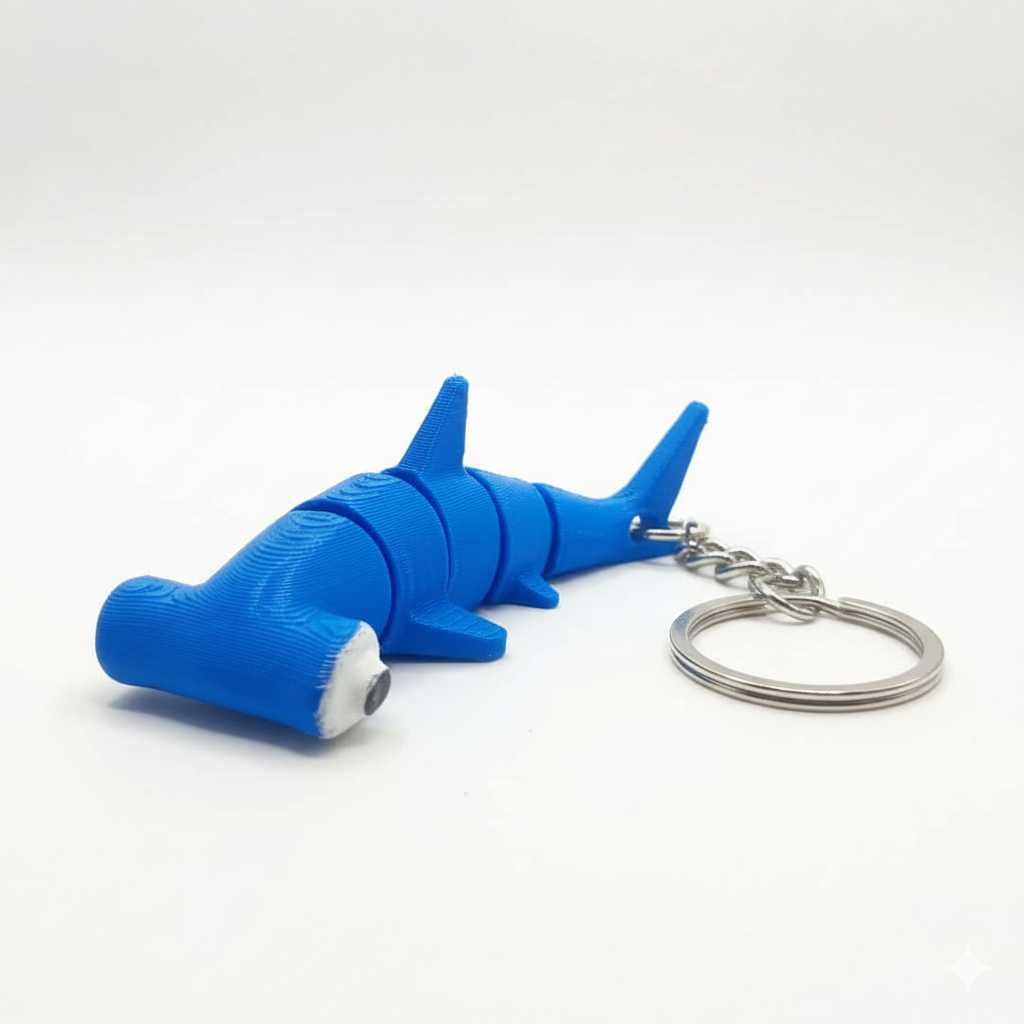 3D Printed Hammerhead Shark Keychain - Image 2